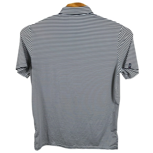 RLX Ralph Lauren Mens Large Blue White Striped Short Sleeve Golf Polo Shirt LOGO - Picture 3 of 7
